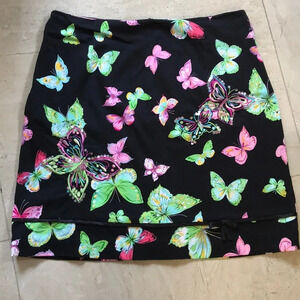 Credo black butterfly print skirt with sequins